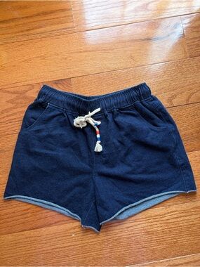 Casual Navy Blue Drawstring Shorts